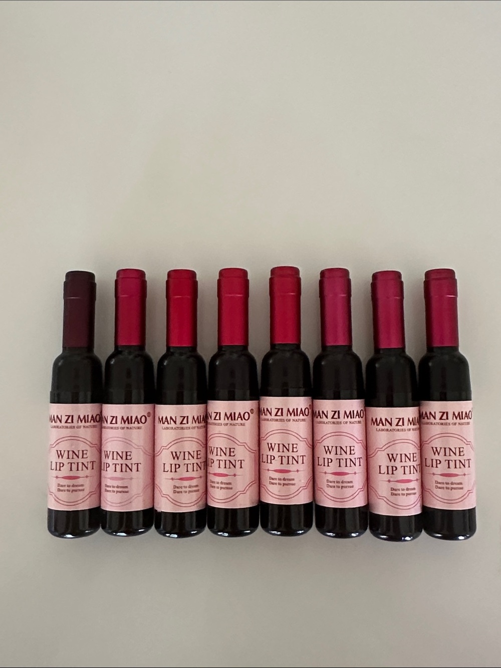 MAN ZI MIAO Wine Lip Gloss - Deep Berry Shades (Set of 8)
